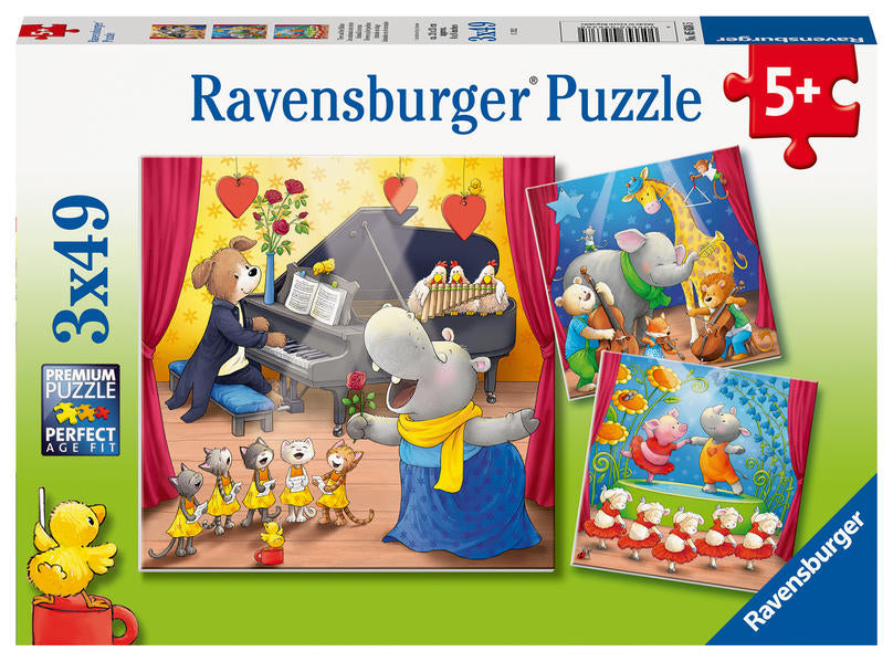 Puzzle Tiere auf der Bühne