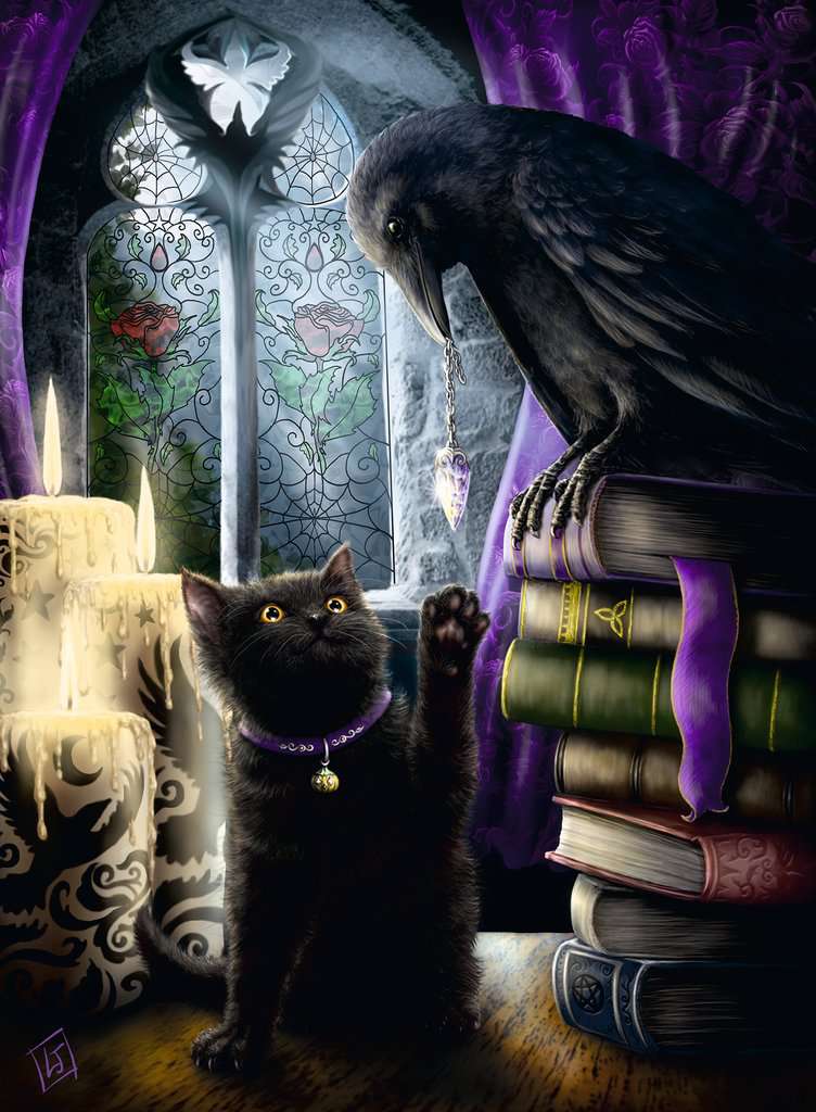 Puzzle - Black Cat and Raven