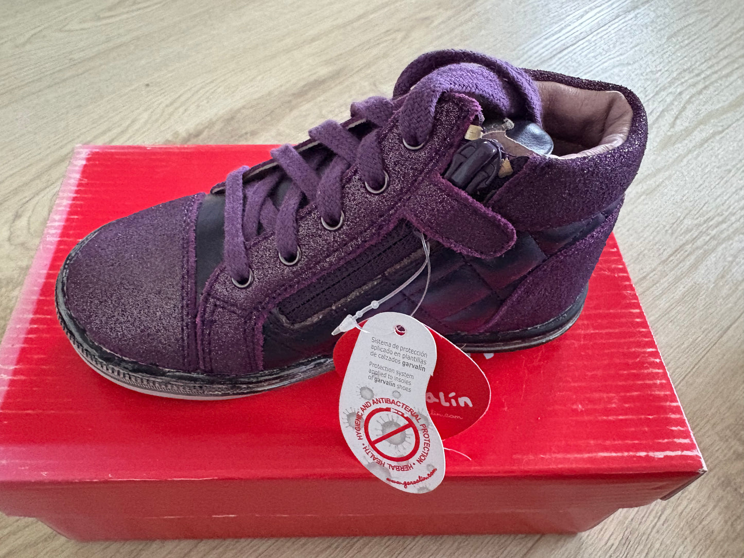 Halbhohe Garvalin Schuhe - Lila mit Glitzer