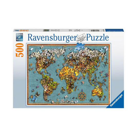 Puzzle - Antike Schmetterling Weltkarte